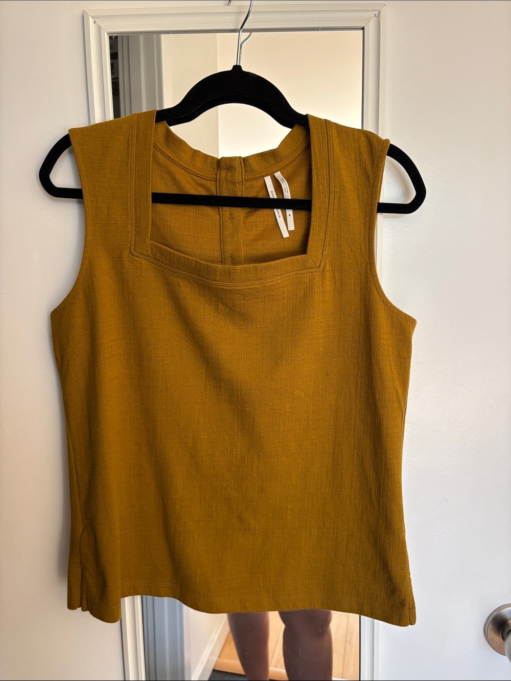 Anthropologie Mustard Square-Neck Sleeveless Tank